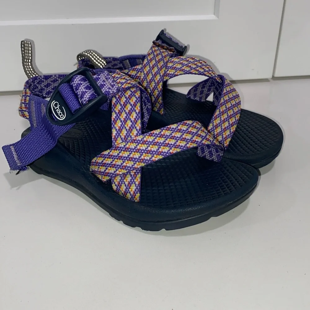 Chaco Kids Purple Multi-Color Webbing Sandals